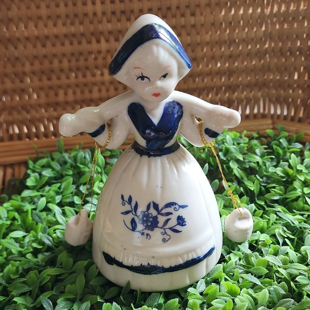 Blue & White Girl With Yolk & Pails